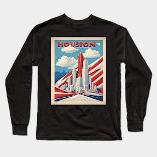 Houston Texas United States of America Tourism Vintage Poster Long Sleeve T-Shirt